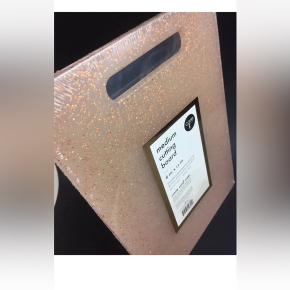 New Core Kitchen Cutting Poly Board Gold Glitter Medium Size 8”x12” - Picture 4 of 8